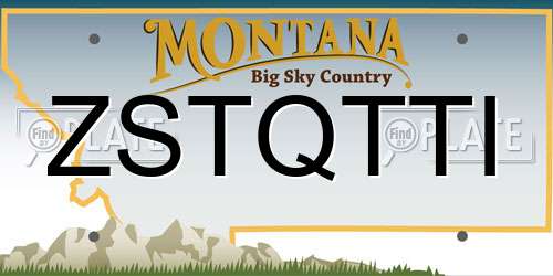ZSTQTTI Montana License Plate