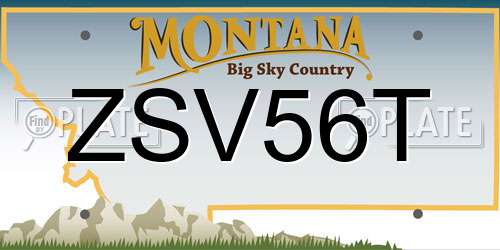 ZSV56T Montana License Plate