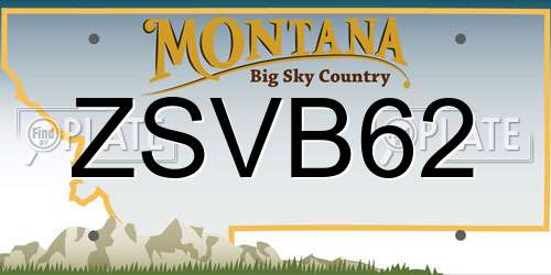 ZSVB62 Montana License Plate