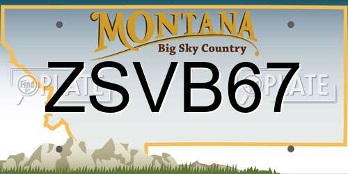 ZSVB67 Montana License Plate