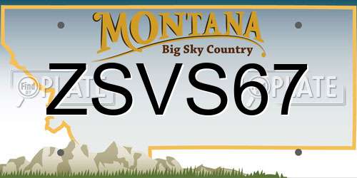 ZSVS67 Montana License Plate