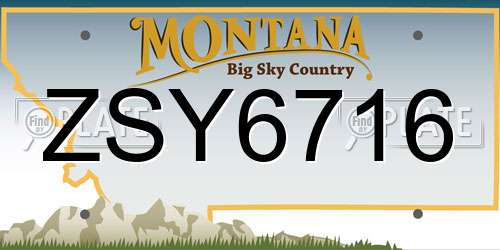 ZSY6716 Montana License Plate