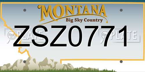 ZSZ0771 Montana License Plate