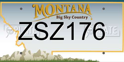 ZSZ176 Montana License Plate