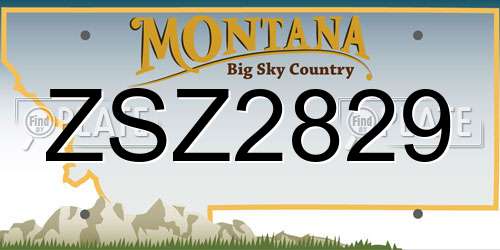 ZSZ2829 Montana License Plate