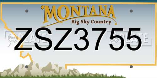 ZSZ3755 Montana License Plate