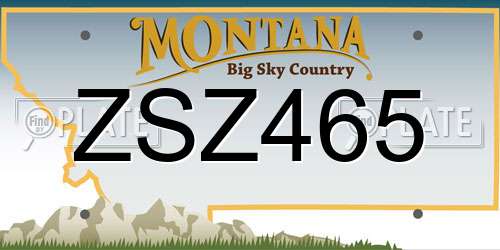 ZSZ465 Montana License Plate