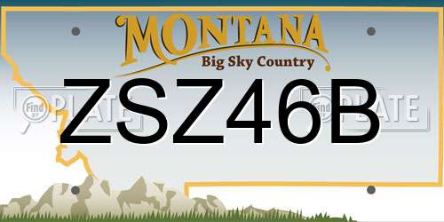 ZSZ46B Montana License Plate