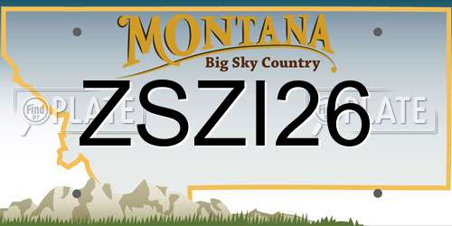 ZSZI26 Montana License Plate