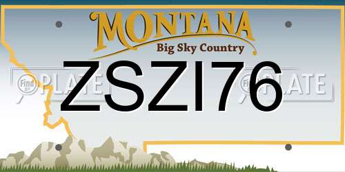 ZSZI76 Montana License Plate