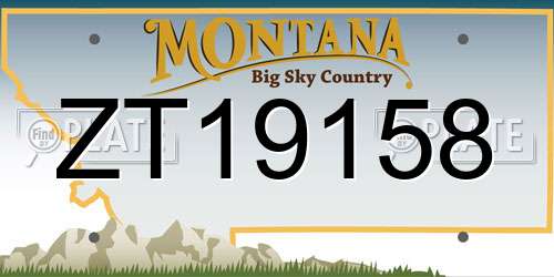 ZT19158 Montana License Plate