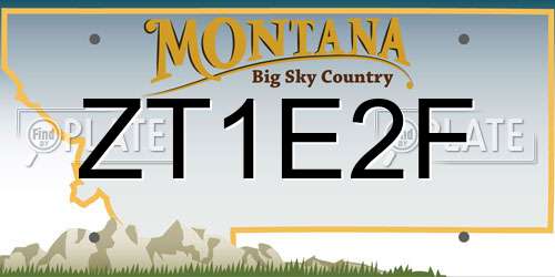 ZT1E2F Montana License Plate