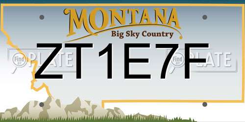 ZT1E7F Montana License Plate