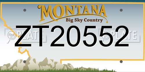 ZT20552 Montana License Plate