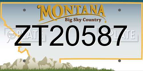 ZT20587 Montana License Plate