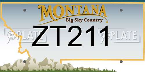 ZT211 Montana License Plate