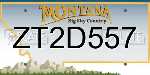 ZT2D557 Montana License Plate