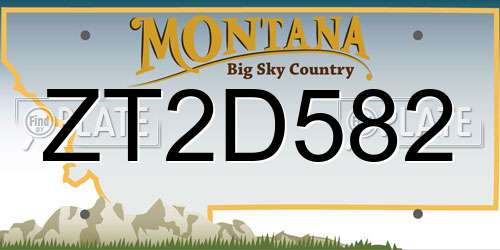 ZT2D582 Montana License Plate
