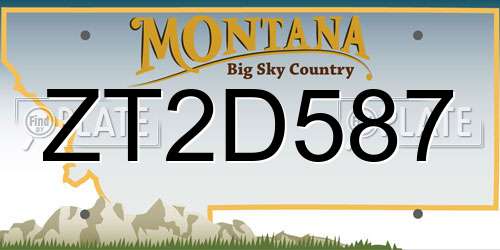 ZT2D587 Montana License Plate