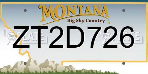 ZT2D726 Montana License Plate