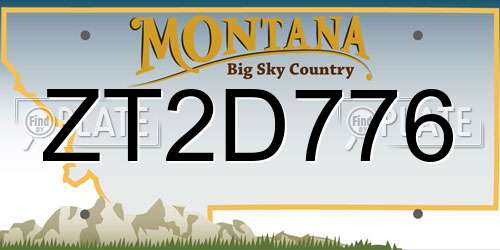 ZT2D776 Montana License Plate