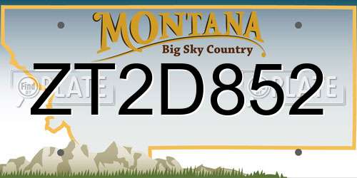ZT2D852 Montana License Plate