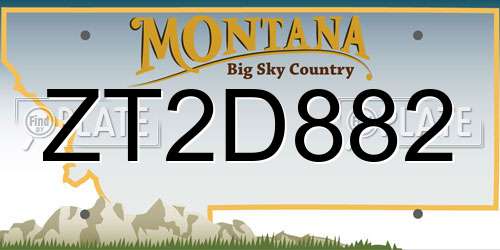 ZT2D882 Montana License Plate
