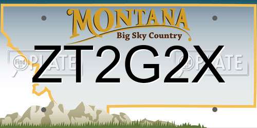 ZT2G2X Montana License Plate