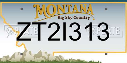 ZT2I313 Montana License Plate