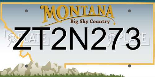 ZT2N273 Montana License Plate