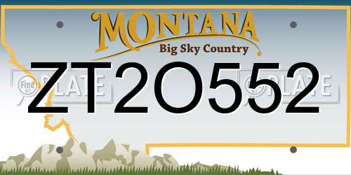 ZT2O552 Montana License Plate