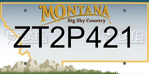 ZT2P421 Montana License Plate