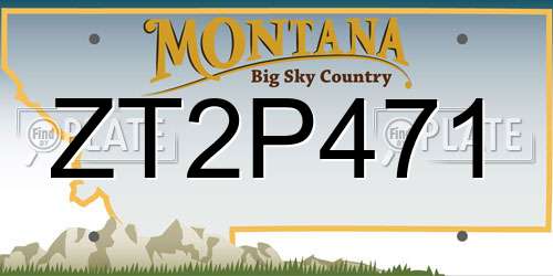 ZT2P471 Montana License Plate