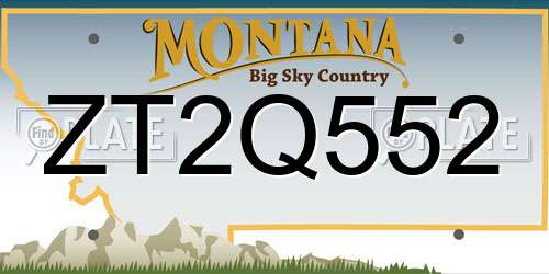 ZT2Q552 Montana License Plate