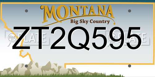 ZT2Q595 Montana License Plate