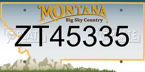 ZT45335 Montana License Plate