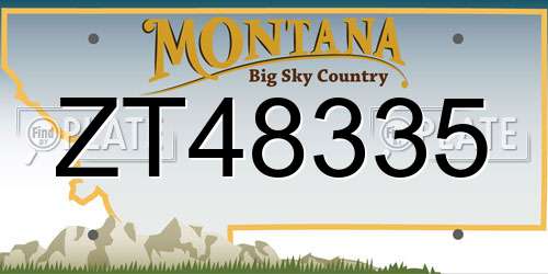 ZT48335 Montana License Plate