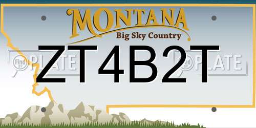 ZT4B2T Montana License Plate