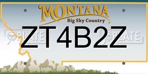 ZT4B2Z Montana License Plate