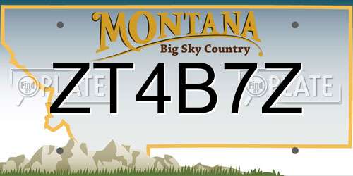 ZT4B7Z Montana License Plate