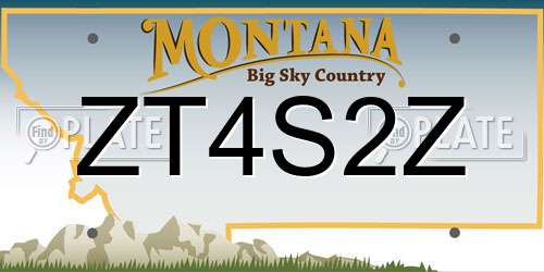 ZT4S2Z Montana License Plate