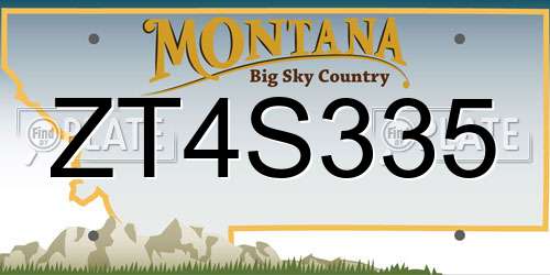 ZT4S335 Montana License Plate