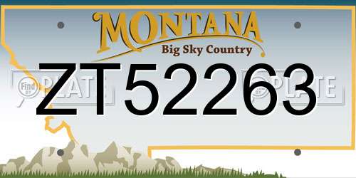 ZT52263 Montana License Plate