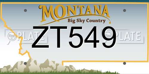 ZT549 Montana License Plate