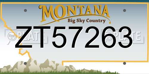 ZT57263 Montana License Plate
