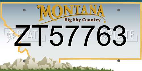 ZT57763 Montana License Plate