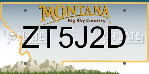 ZT5J2D Montana License Plate