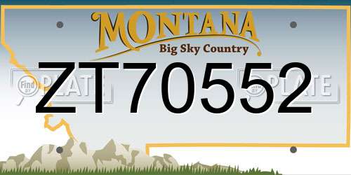 ZT70552 Montana License Plate