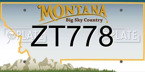 ZT778 Montana License Plate