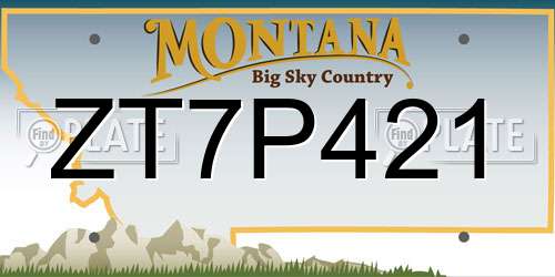 ZT7P421 Montana License Plate